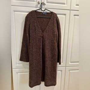 Thyme Maternity Brown Duster Coat Size Medium NWOT